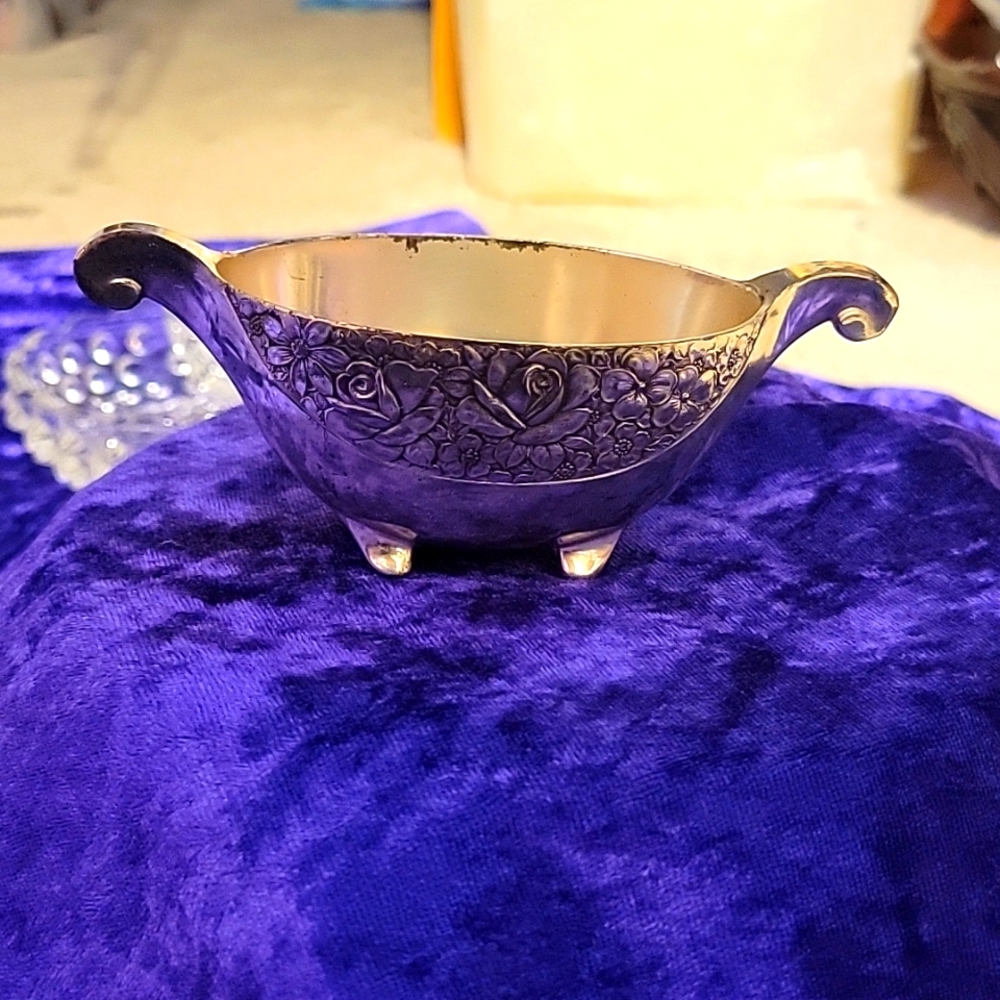 Vintage silver sugar boat